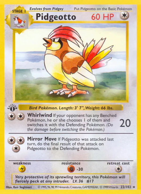 Pidgeotto #22 — Base Set