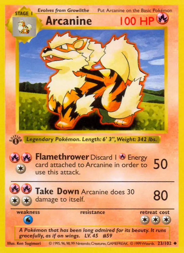 Arcanine #23 — Base Set