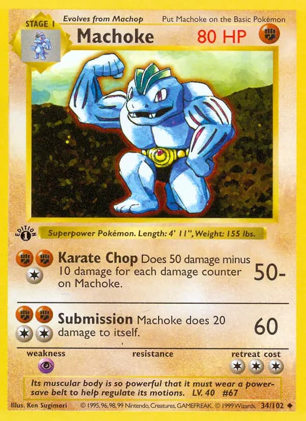 Machoke #34 — Base Set