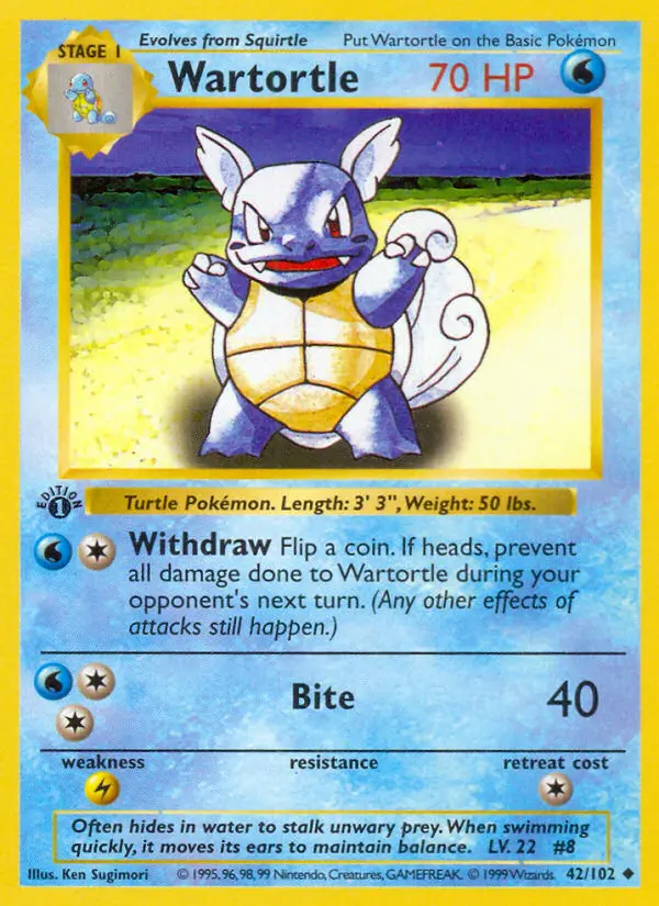 Wartortle #42 — Base Set