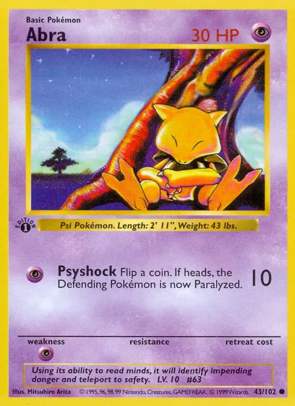Abra #43 — Base Set