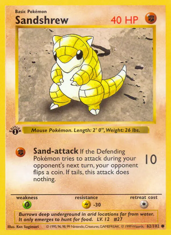 Sandshrew #62 — Base Set