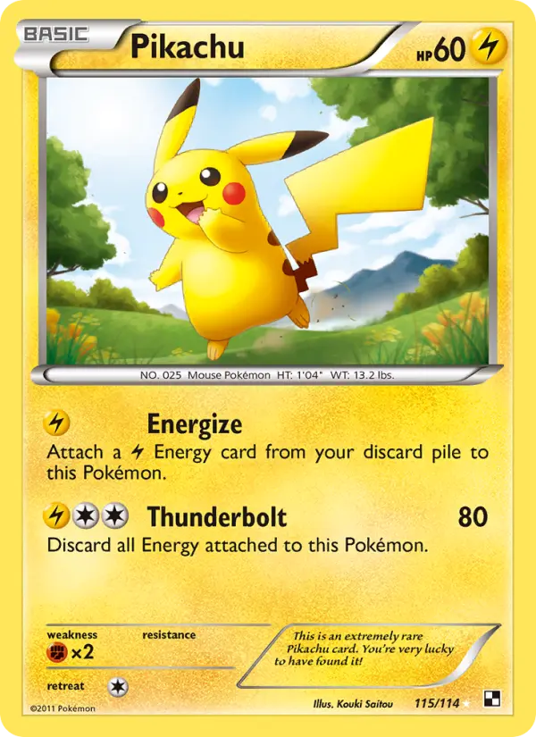 Pikachu #115 — Black & White