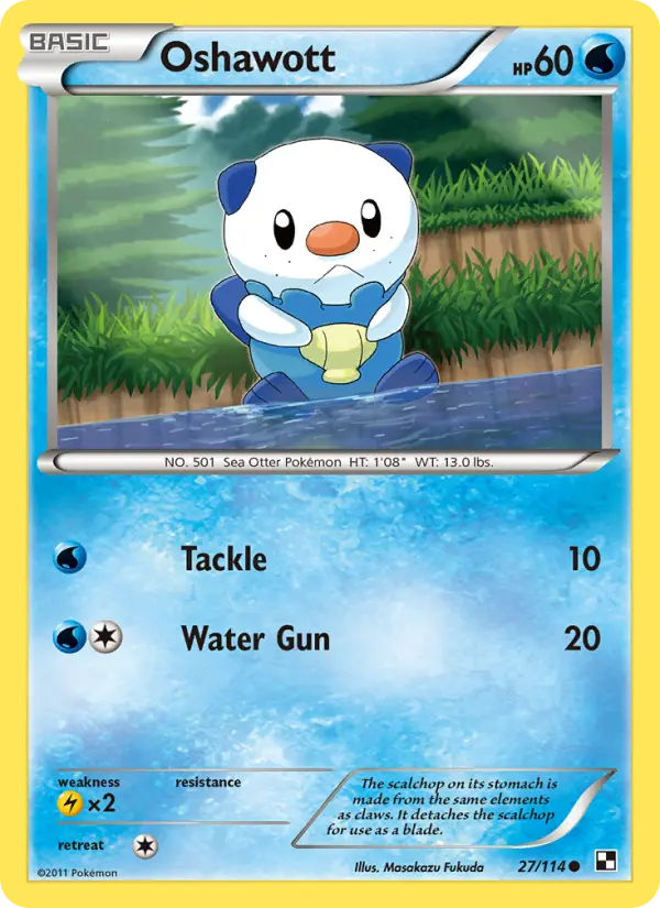 Oshawott #27 — Black & White