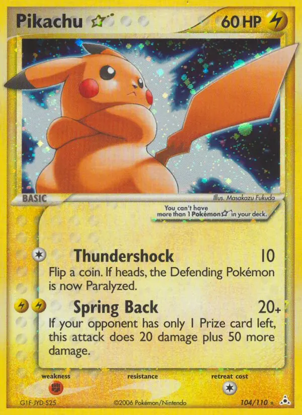 Pikachu Star #104 — Holon Phantoms
