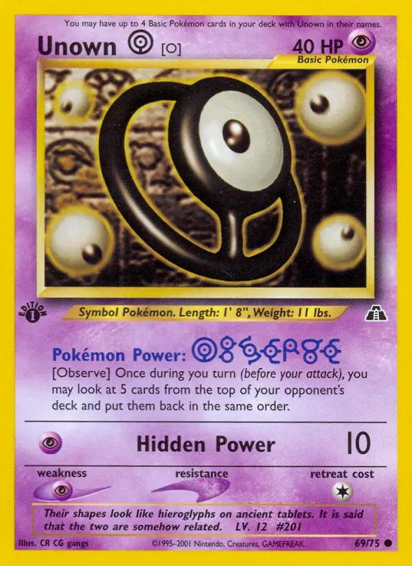 Unown [O] #69 — Neo Discovery