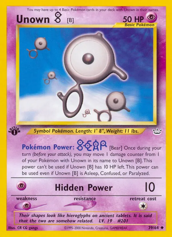 Unown [B] #39 — Neo Revelation