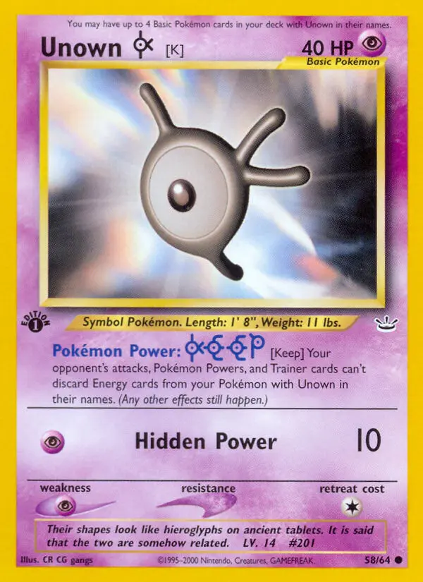 Unown [K] #58 — Neo Revelation