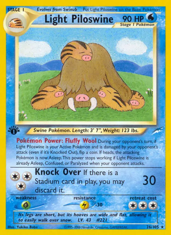 Light Piloswine #26 — Neo Destiny