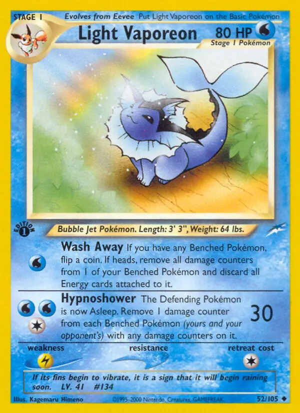 Light Vaporeon #52 — Neo Destiny