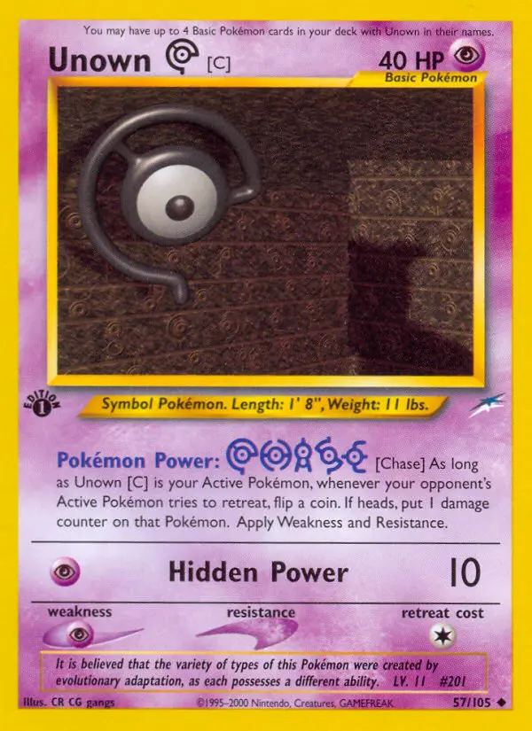 Unown [C] #57 — Neo Destiny