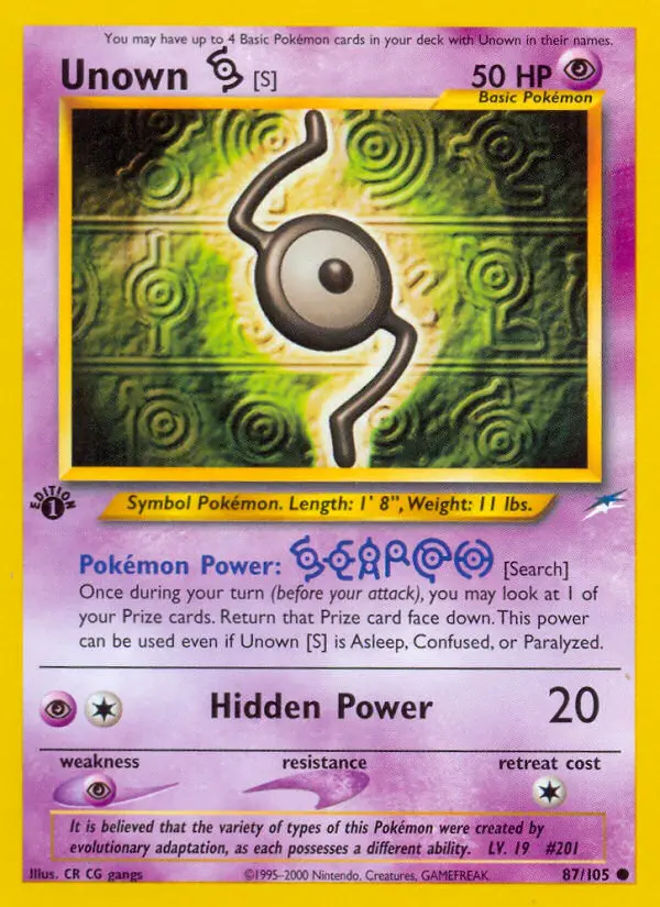 Unown [S] #87 — Neo Destiny