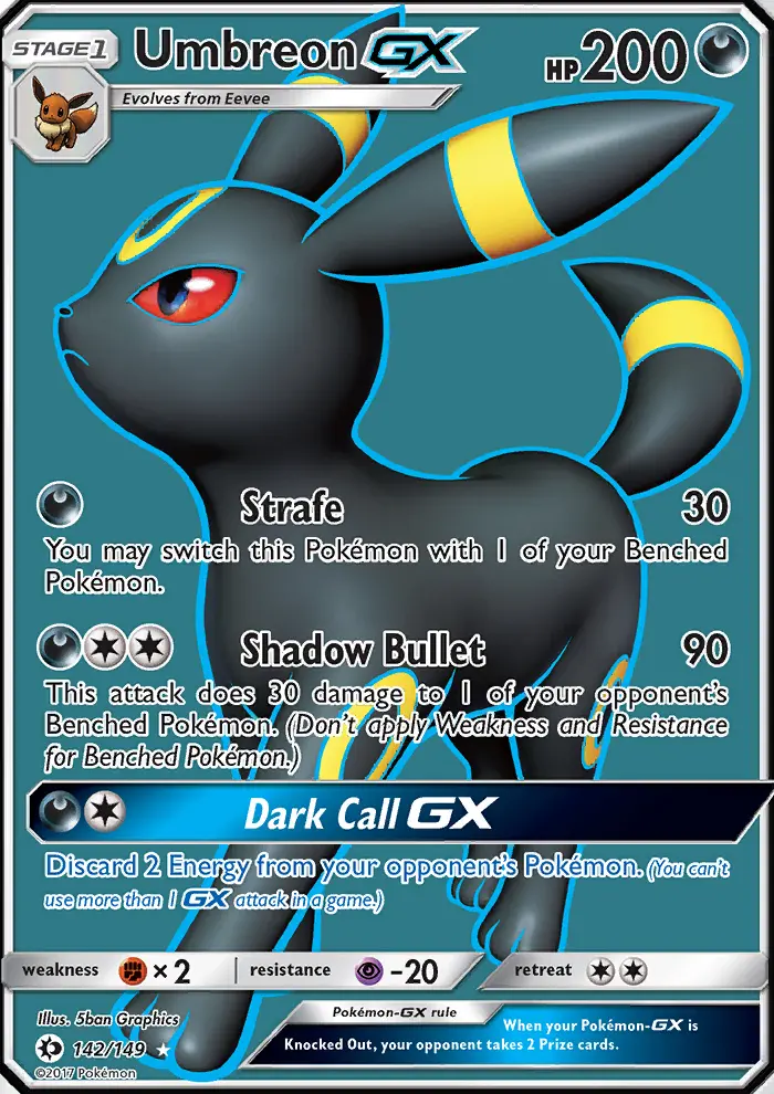 Umbreon GX #142 — Sun & Moon