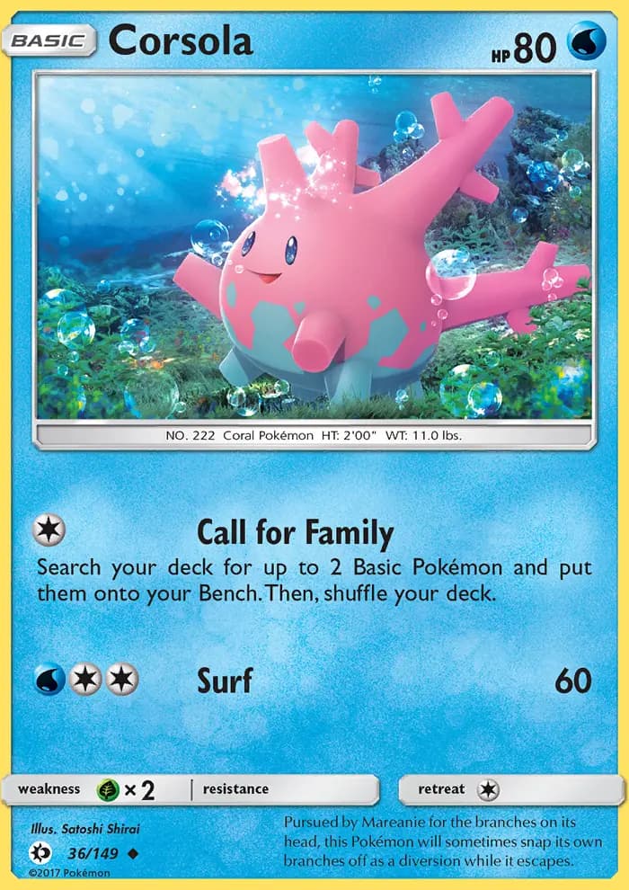 Corsola #36 — Sun & Moon
