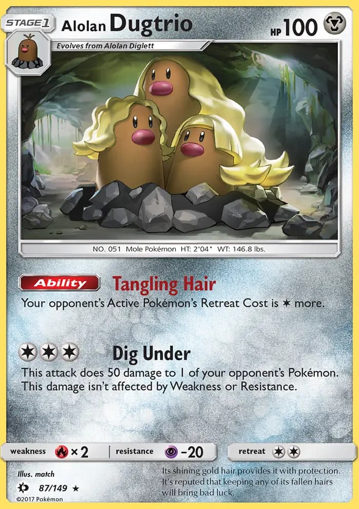 Alolan Dugtrio #87 — Sun & Moon