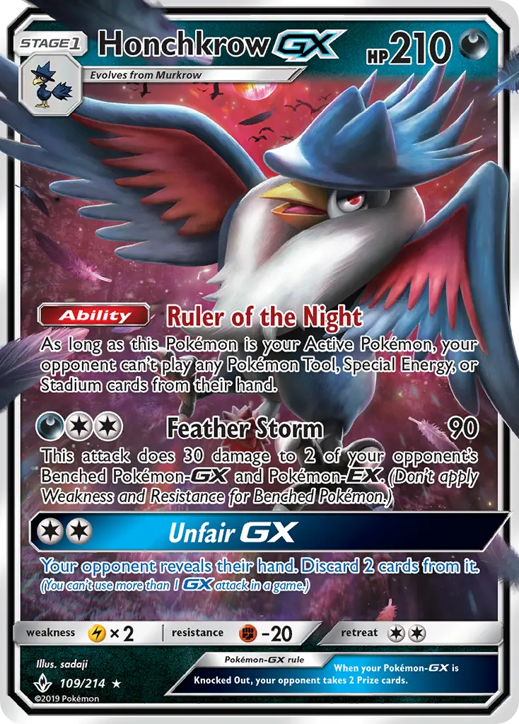 Honchkrow GX #109 — Unbroken Bonds