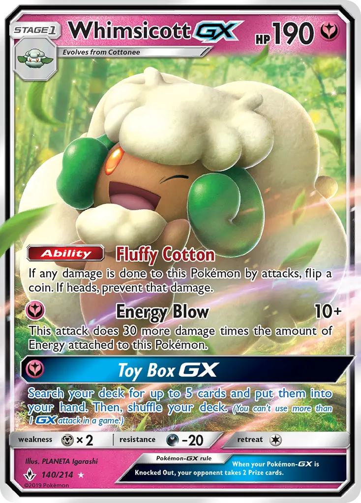 Whimsicott GX #140 — Unbroken Bonds