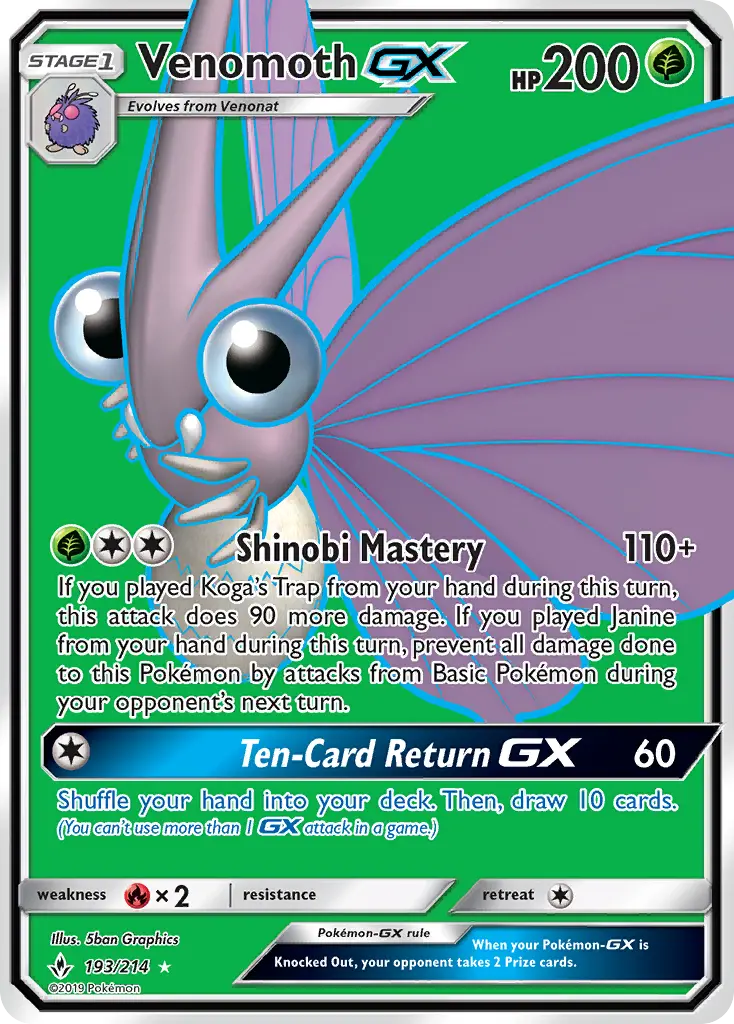 Venomoth GX #193 — Unbroken Bonds