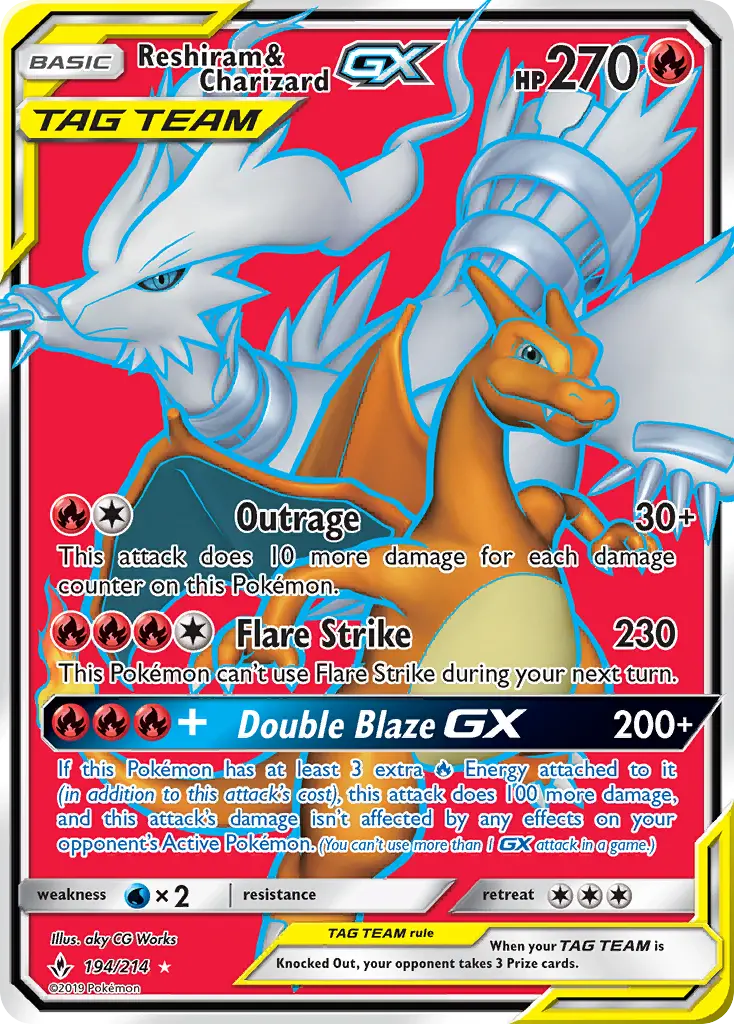 Reshiram & Charizard GX #194 — Unbroken Bonds