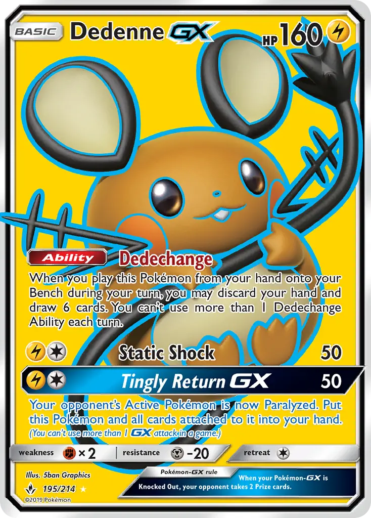 Dedenne GX #195 — Unbroken Bonds
