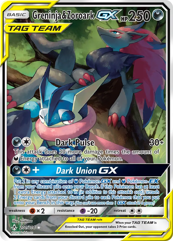 Greninja & Zoroark GX #201 — Unbroken Bonds