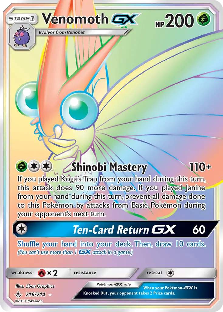 Venomoth GX #216 — Unbroken Bonds