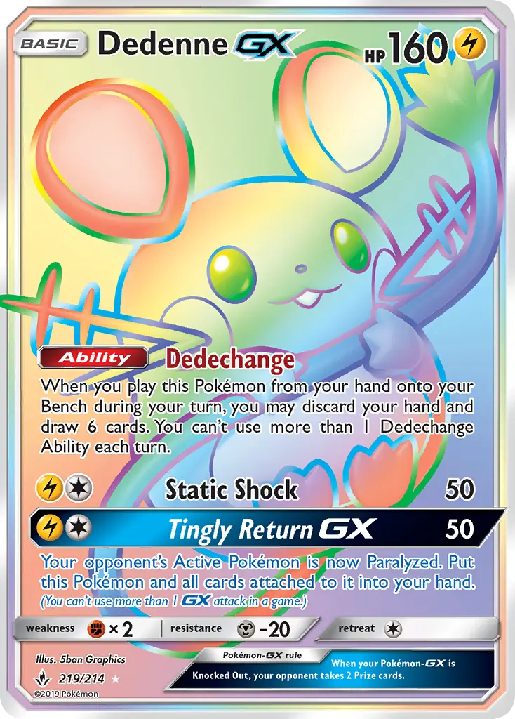 Dedenne GX #219 — Unbroken Bonds