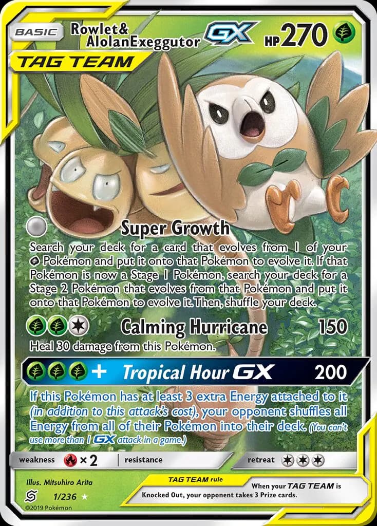Rowlet & Alolan Exeggutor GX #1 — Unified Minds