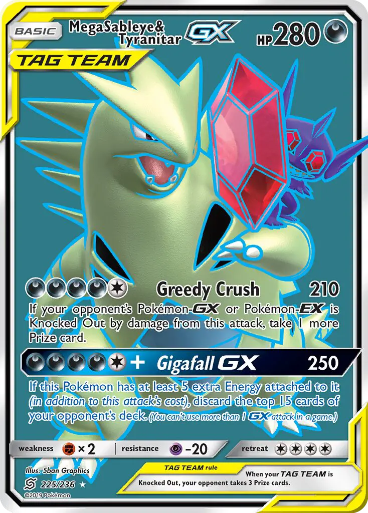Mega Sableye & Tyranitar GX #225 — Unified Minds