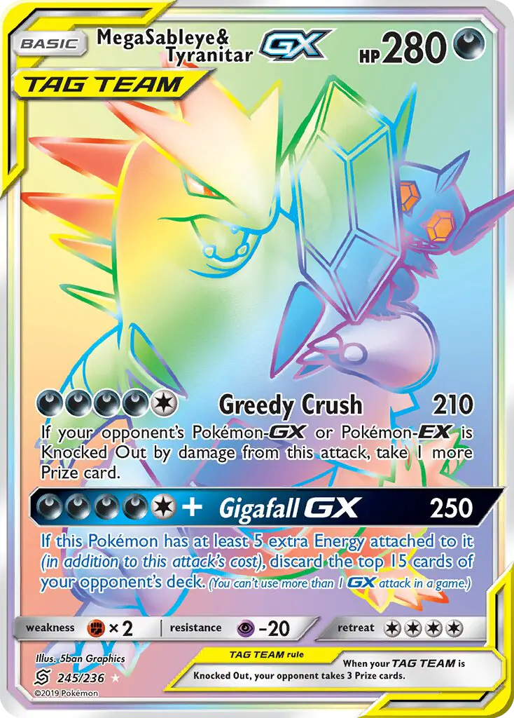 Mega Sableye & Tyranitar GX #245 — Unified Minds