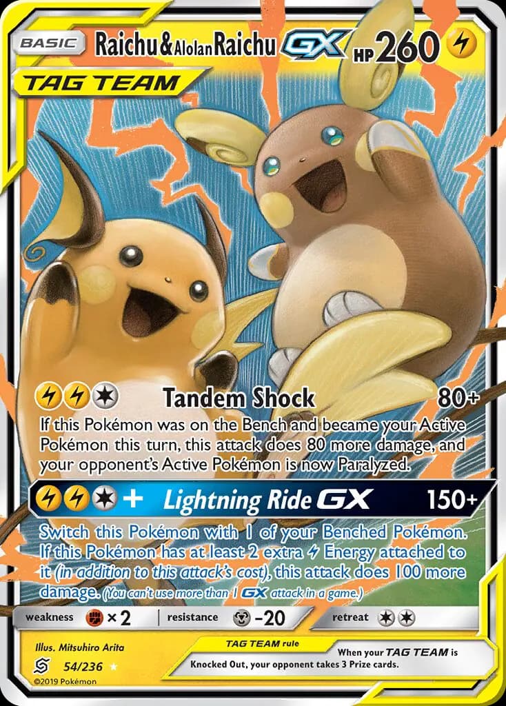 Raichu & Alolan Raichu GX #54 — Unified Minds