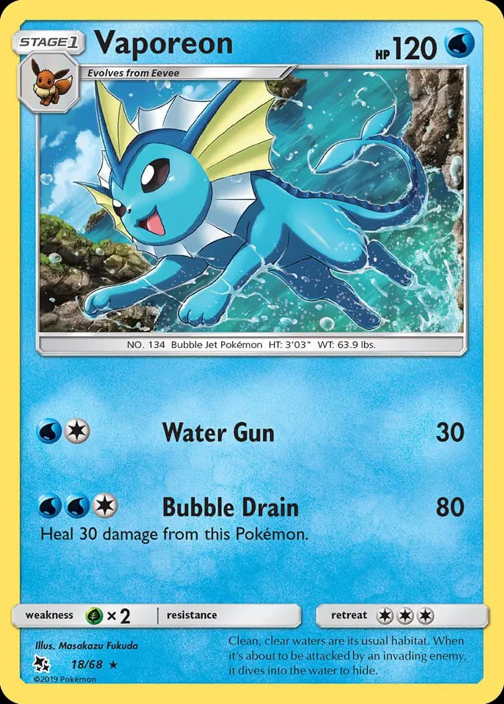 Vaporeon #18 — Hidden Fates