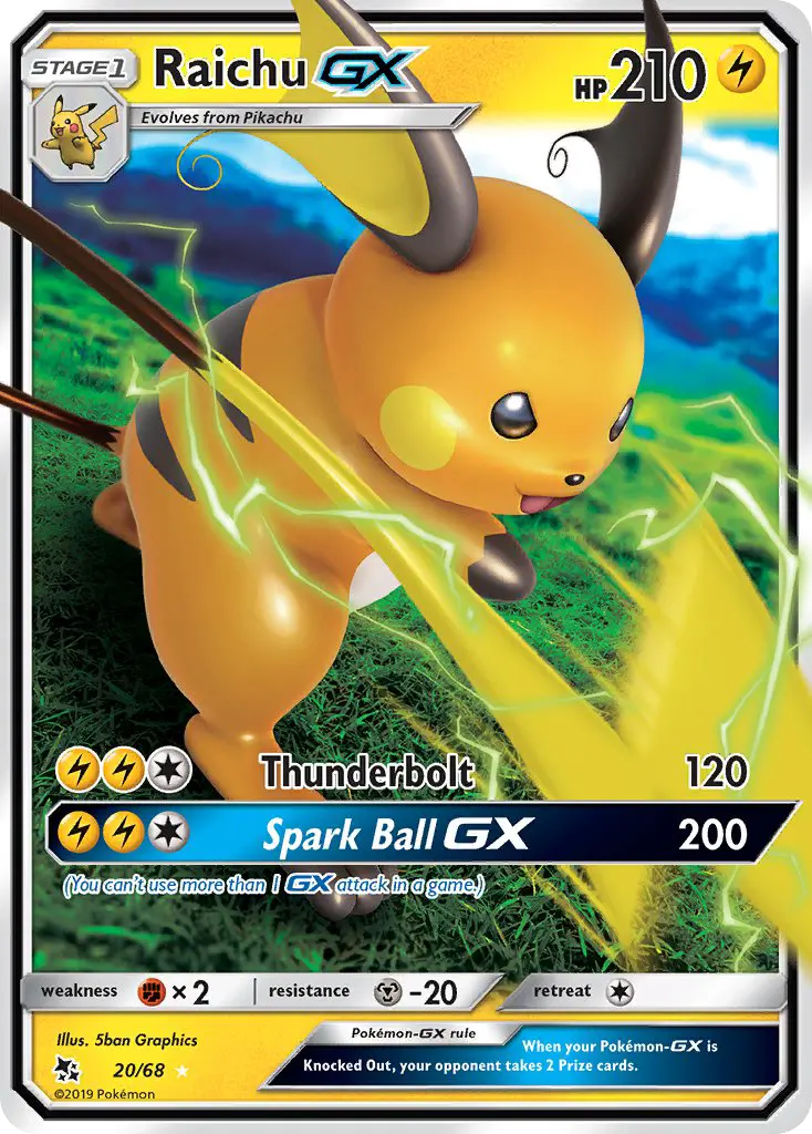 Raichu GX #20 — Hidden Fates