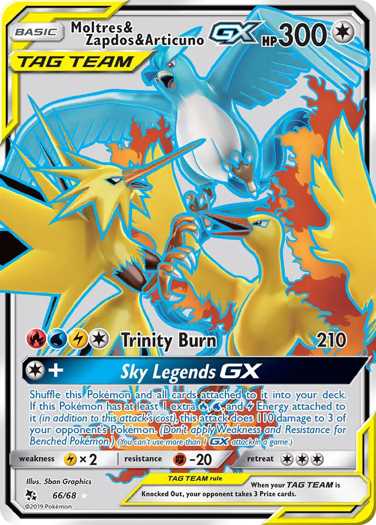 Moltres & Zapdos & Articuno GX #66 — Hidden Fates