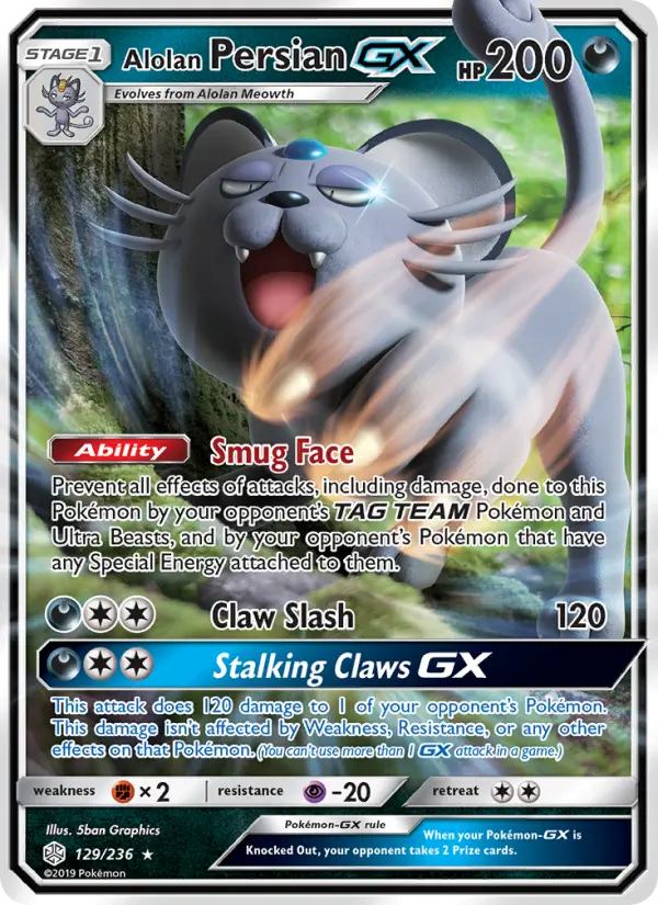 Alolan Persian GX #129 — Cosmic Eclipse