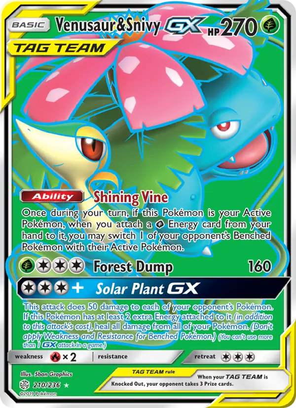 Venusaur & Snivy GX #210 — Cosmic Eclipse