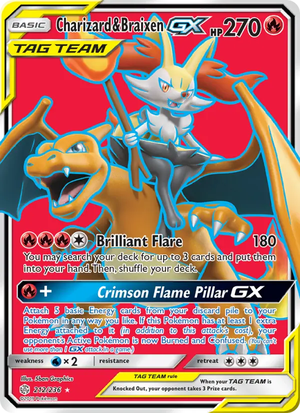 Charizard & Braixen GX #212 — Cosmic Eclipse