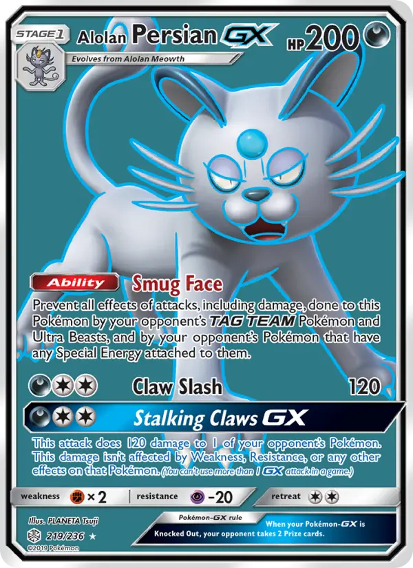 Alolan Persian GX #219 — Cosmic Eclipse