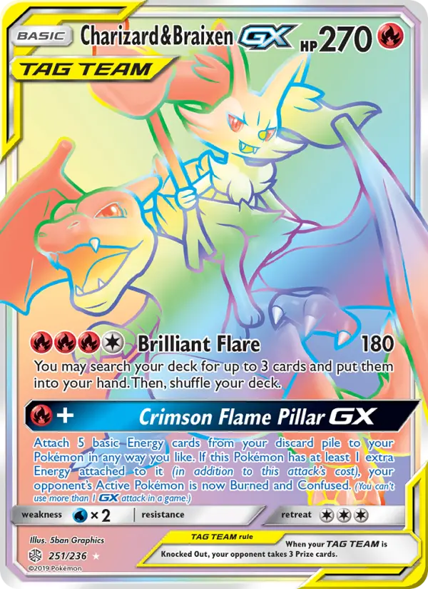 Charizard & Braixen GX #251 — Cosmic Eclipse