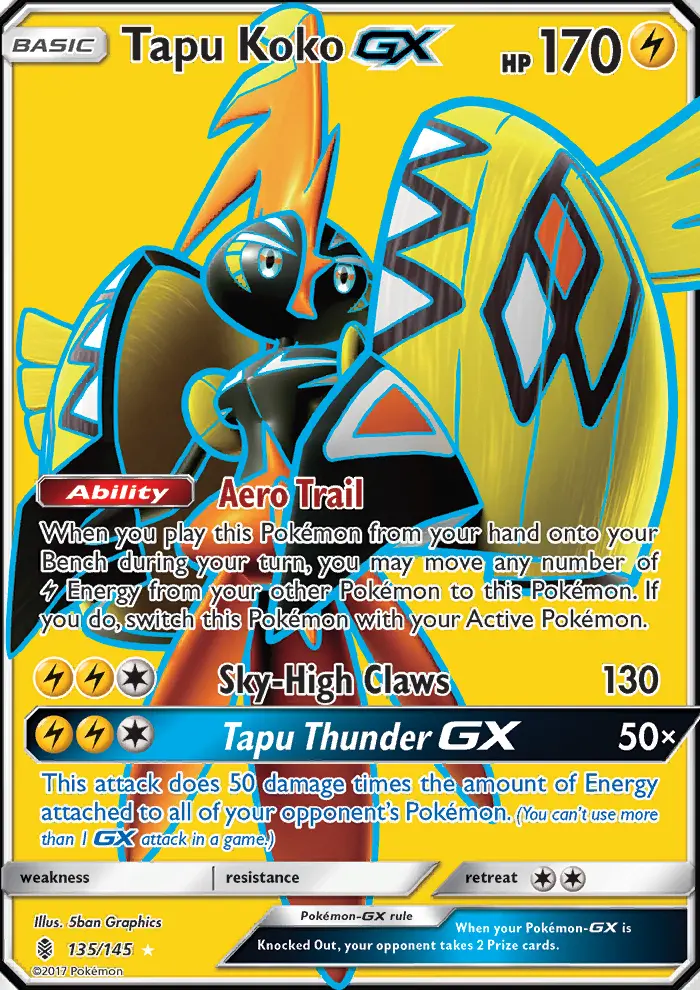 Tapu Koko GX #135 — Guardians Rising