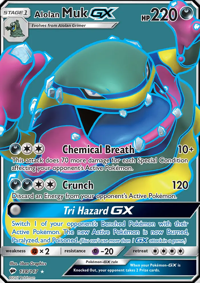 Alolan Muk GX #138 — Burning Shadows