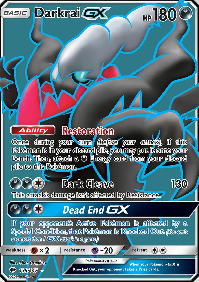 Darkrai GX #139 — Burning Shadows