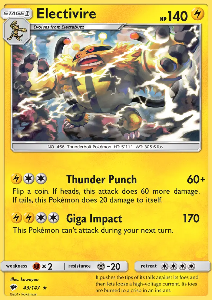 Electivire #43 — Burning Shadows