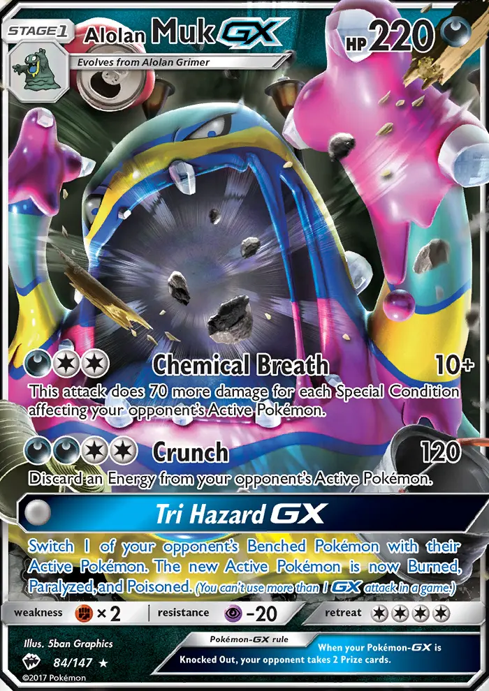 Alolan Muk GX #84 — Burning Shadows