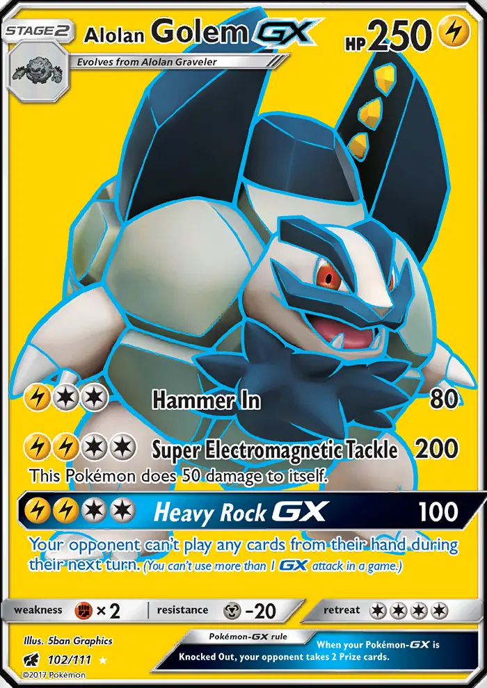 Alolan Golem GX #102 — Crimson Invasion