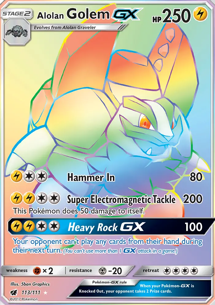 Alolan Golem GX #113 — Crimson Invasion