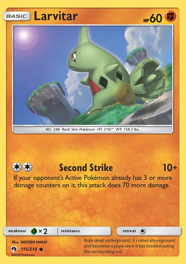 Larvitar #115 — Lost Thunder