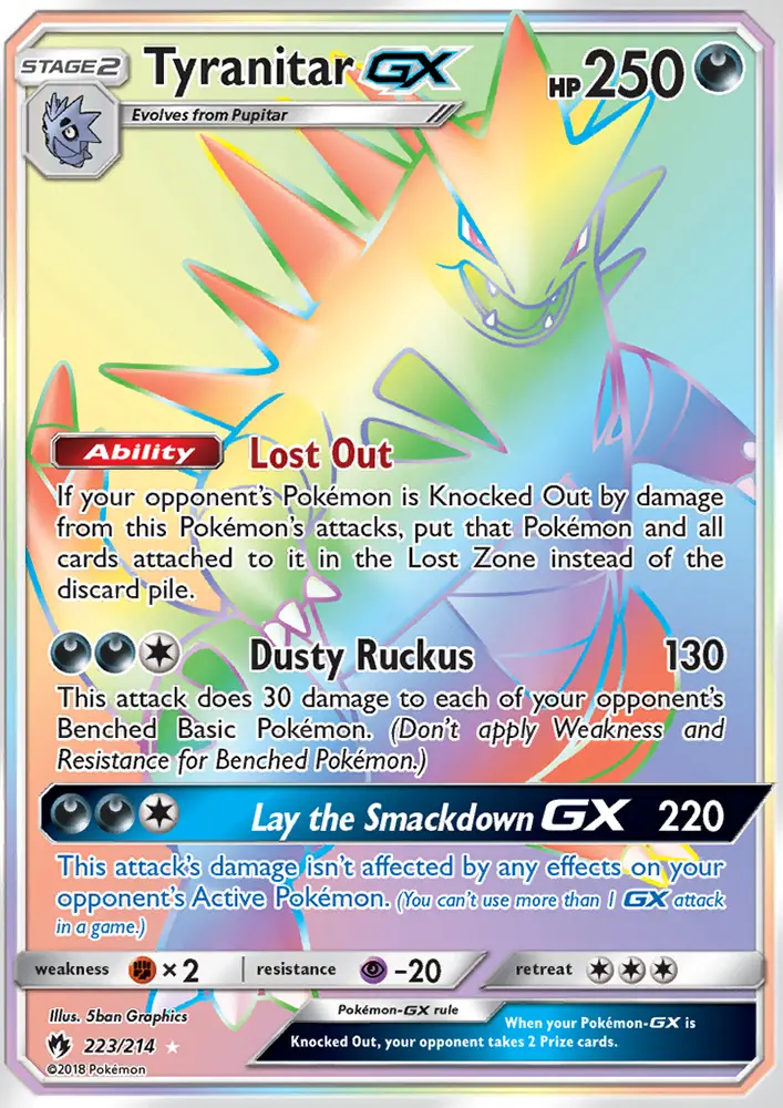 Tyranitar GX #223 — Lost Thunder