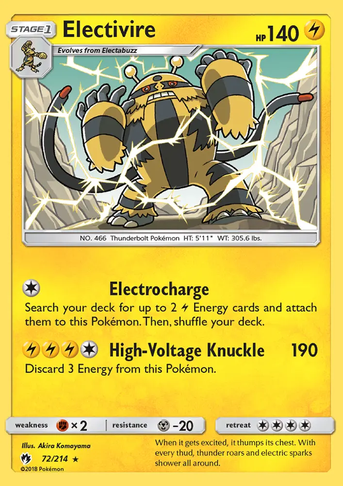Electivire #72 — Lost Thunder