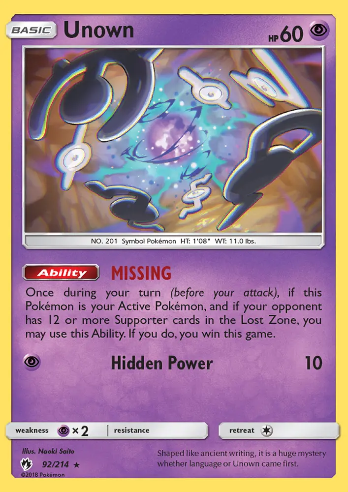 Unown #92 — Lost Thunder